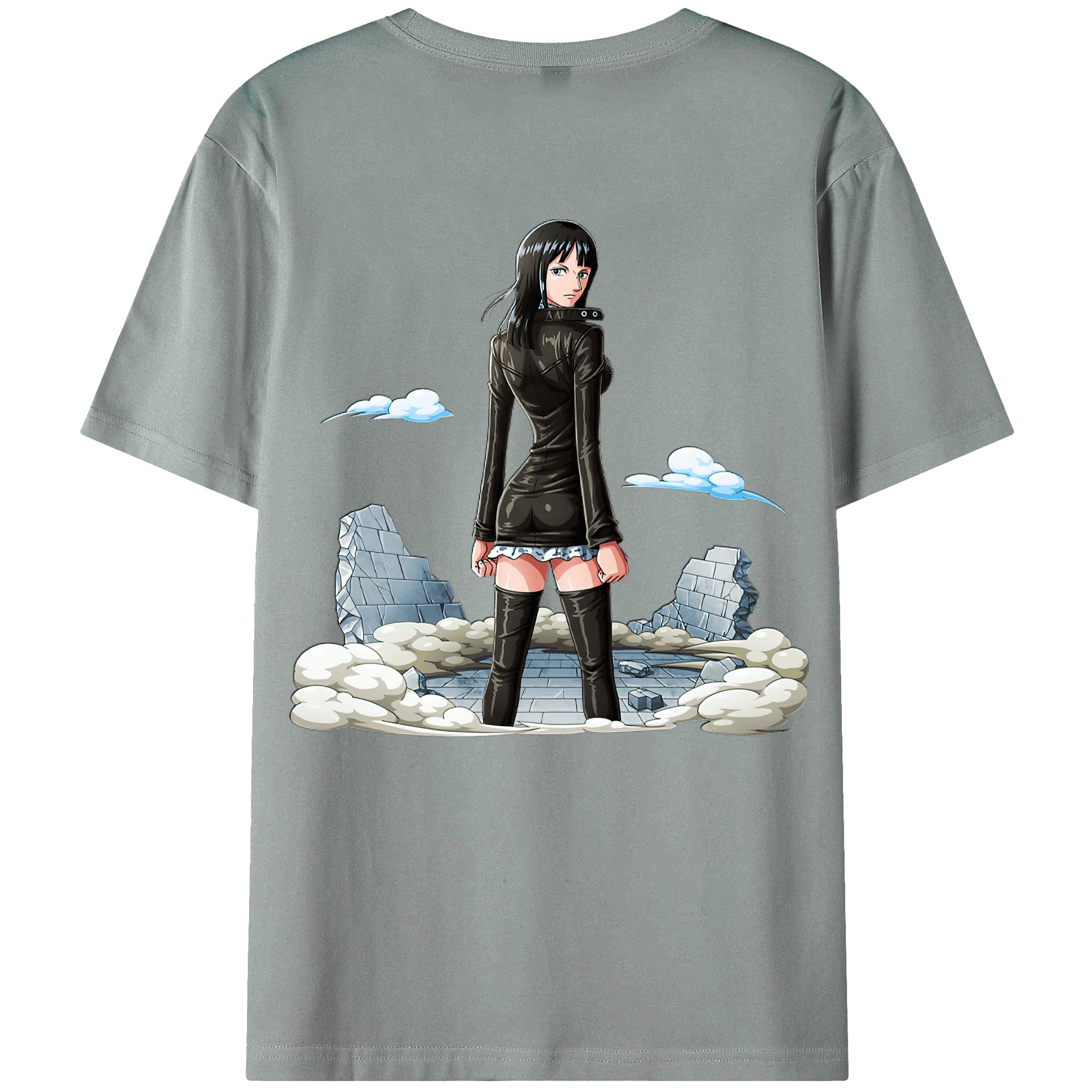 ワンピース ニコ・ロビン ONE PIECE Nico Robin 綿100％ メンズ半袖Tシャツ（バックプリント） 通気性
